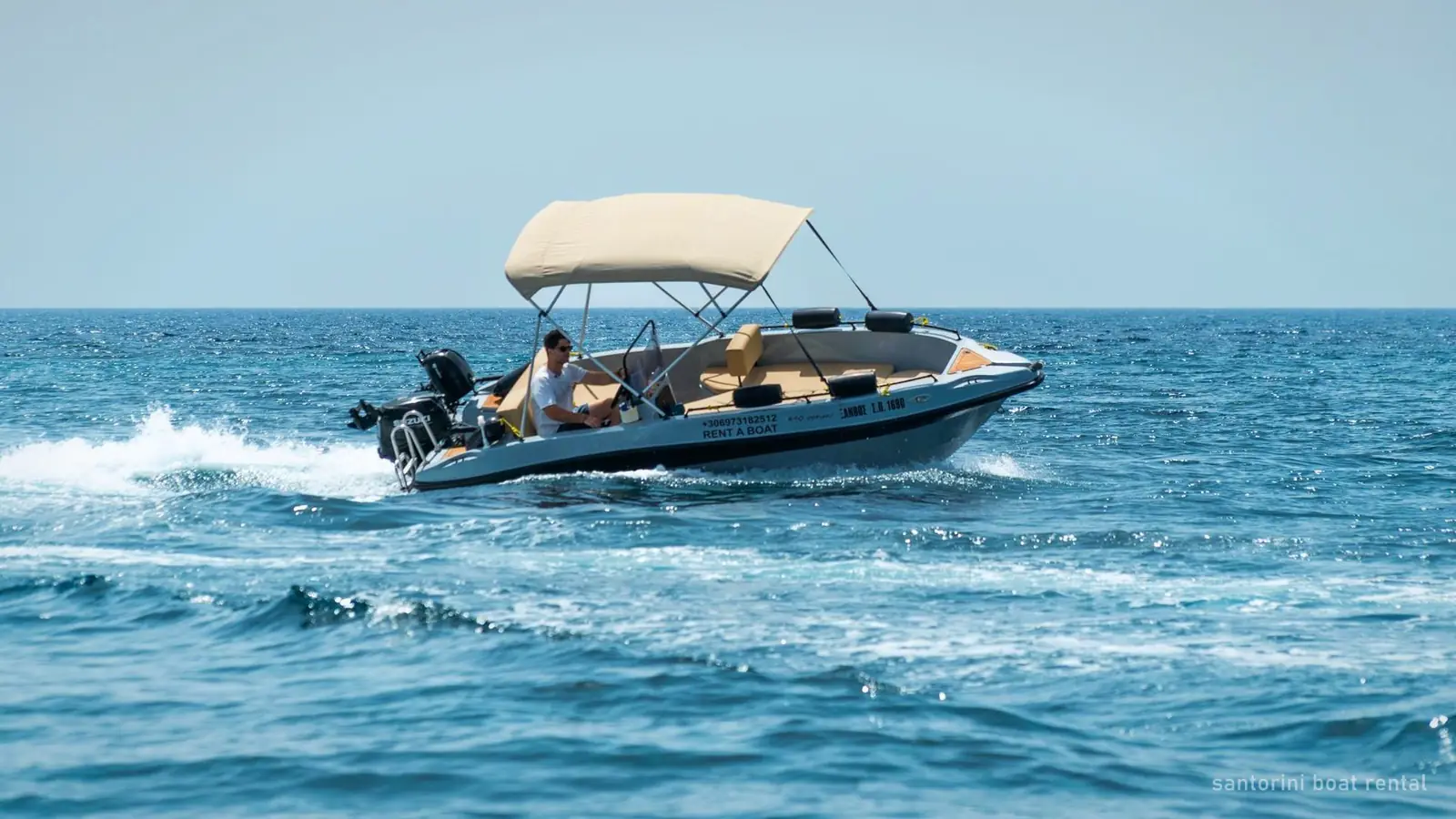 Santorini Boat Rental: License-Free Motorboat from Vlychada — photo from the booking listing