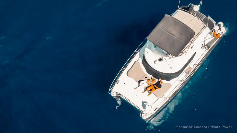 Private Catamaran Santorini: 5-Hour Charter with BBQ — photo from the booking listing