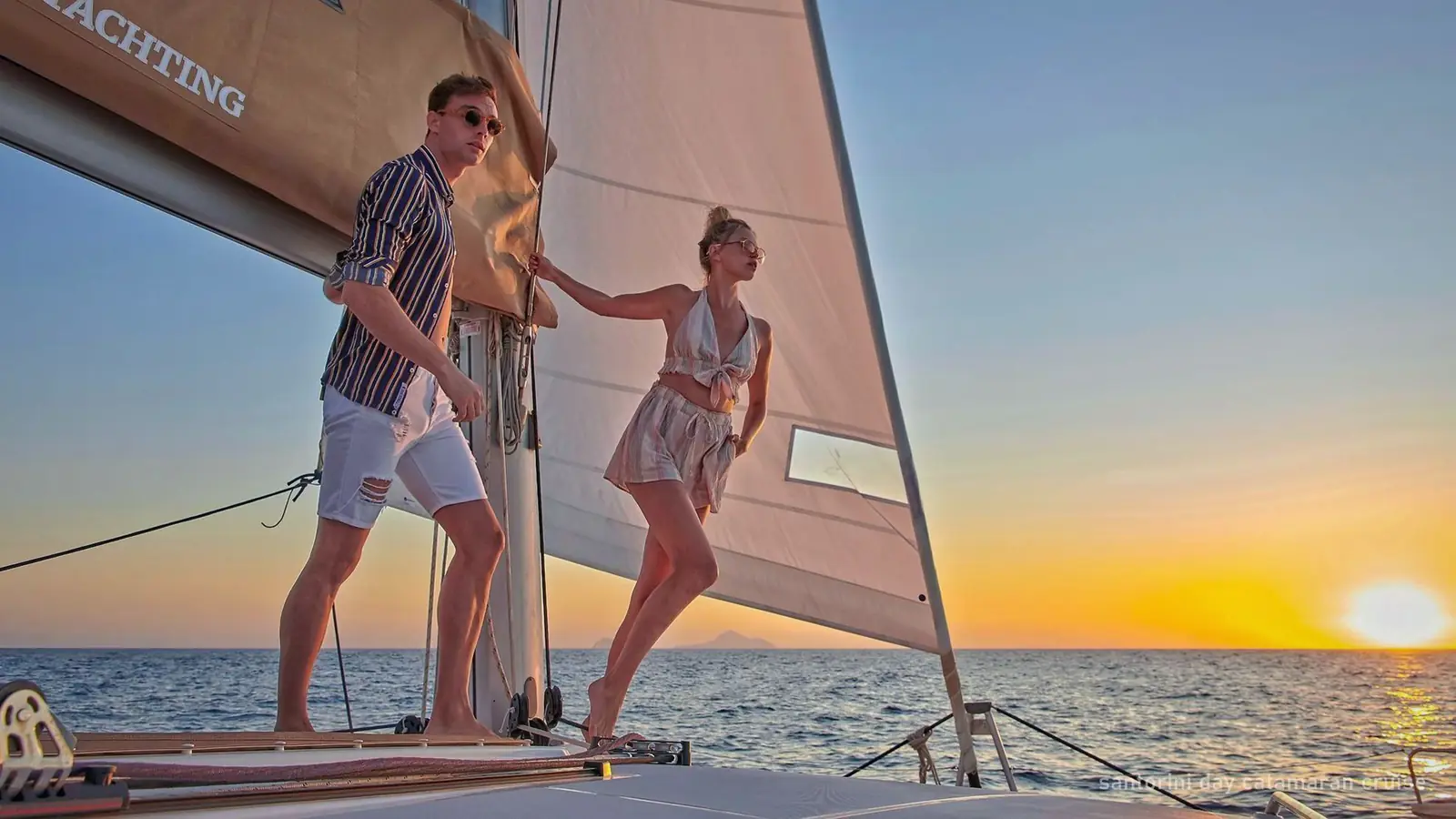 Santorini Day Catamaran Cruise with BBQ and Open Bar — photo from the booking listing