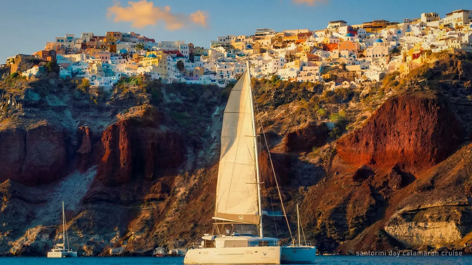 Santorini Day Catamaran Cruise with BBQ and Open Bar — photo from the booking listing
