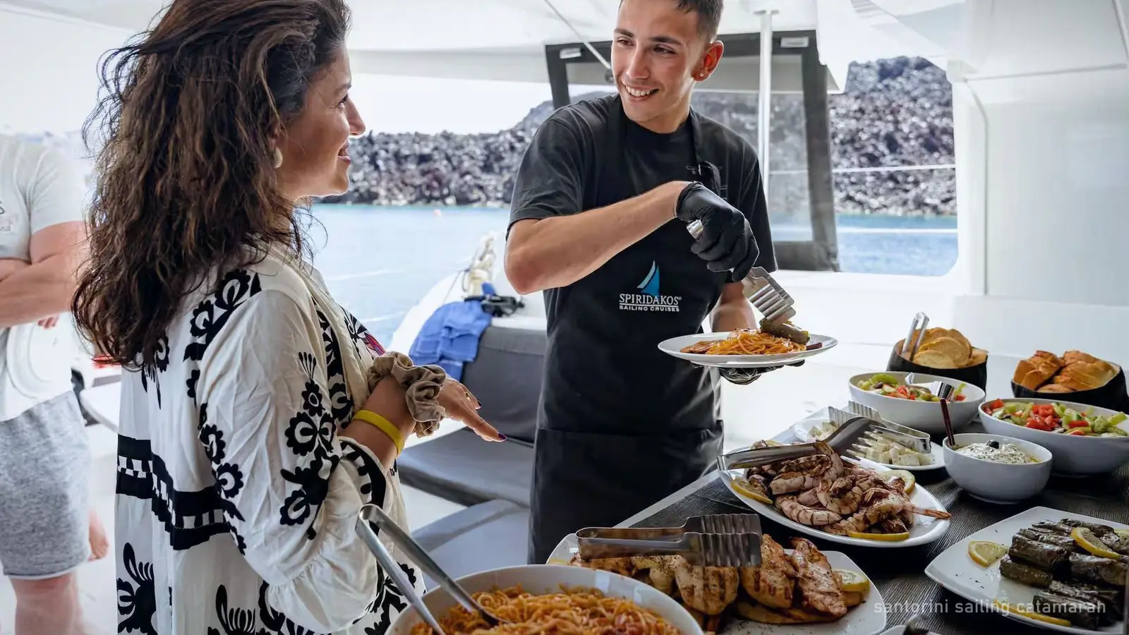 Santorini Sailing Catamaran Cruise with BBQ and Drinks — photo from the booking listing